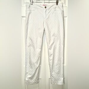 Lilly Pulitzer Kelly Jacquard Ankle Pants White Size 8 EUC